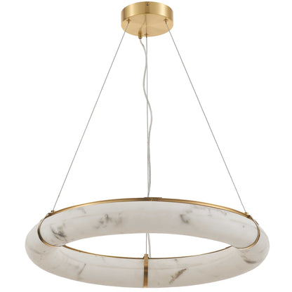 Dainolite 63W Aged Brass Pendant w/ Faux Alabaster