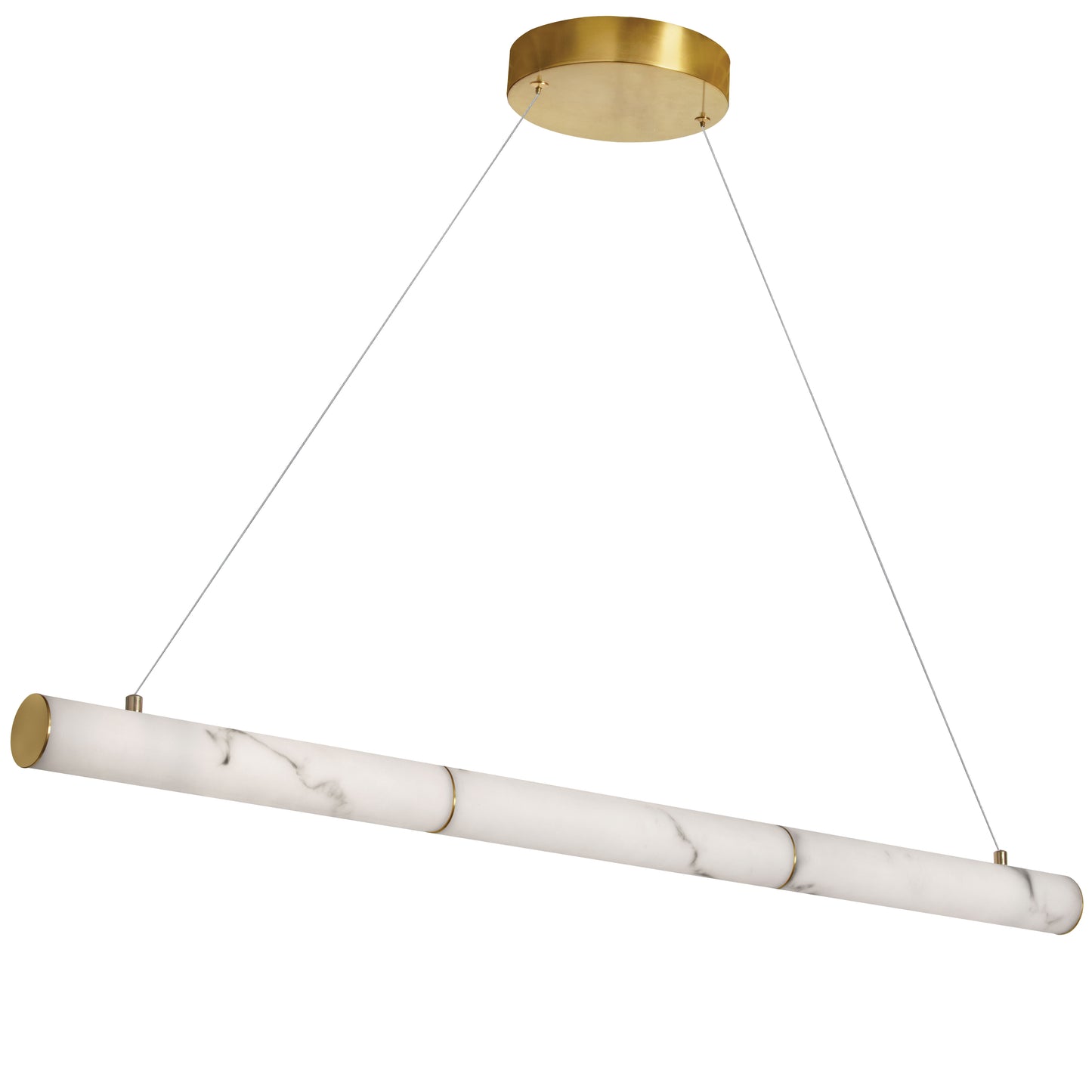 Dainolite 30W Aged Brass Horizontal Pendant w/ Alabaster Diffuser