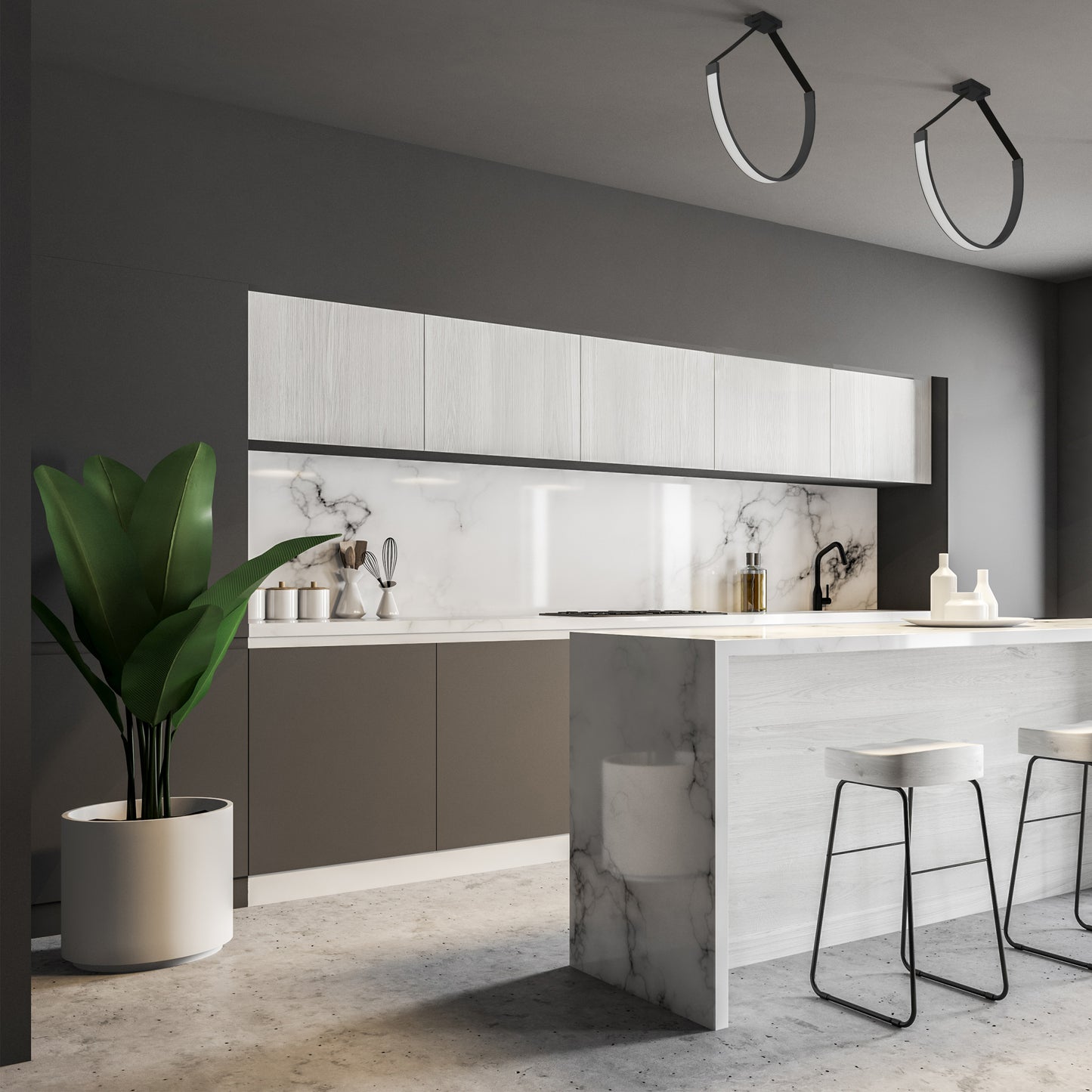 Dainolite 50W Pendant Matte Black with White Silicone Diffuser
