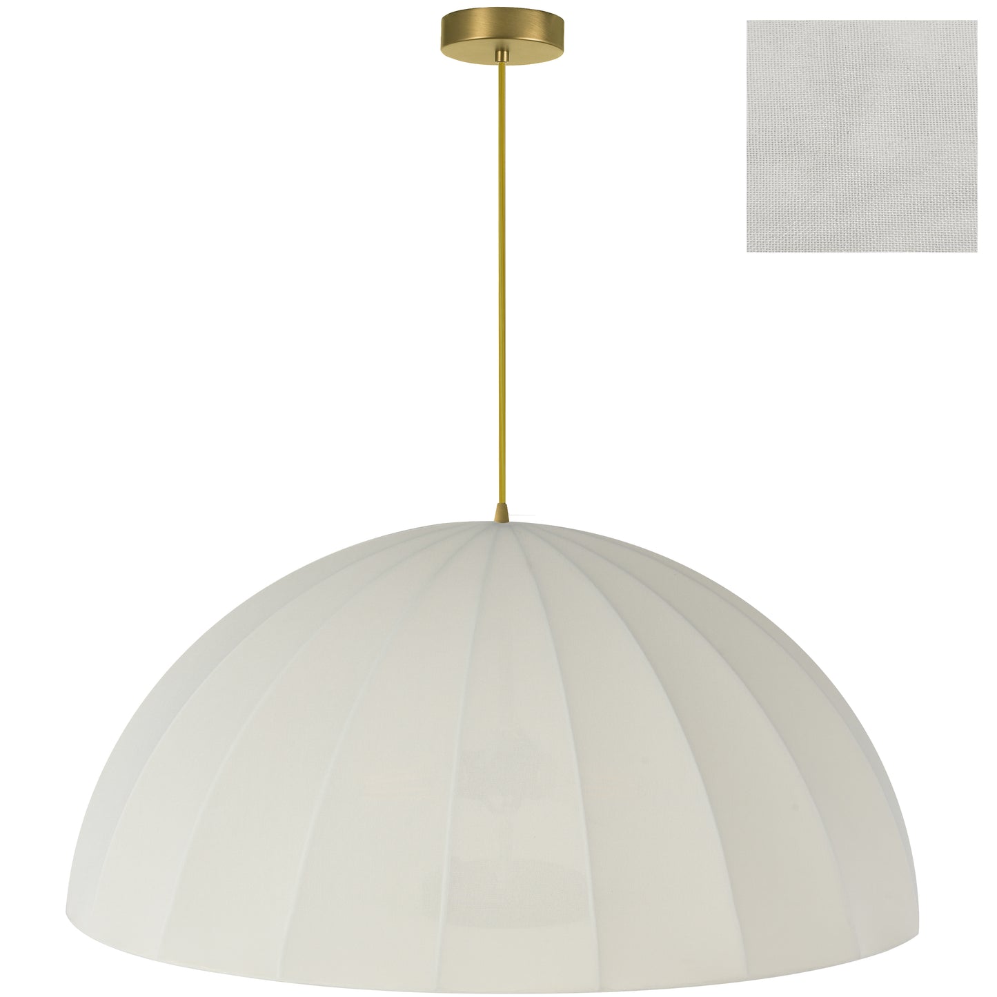 Dainolite 1 Light Aged Brass Pendant w/ Beige Linen Shade