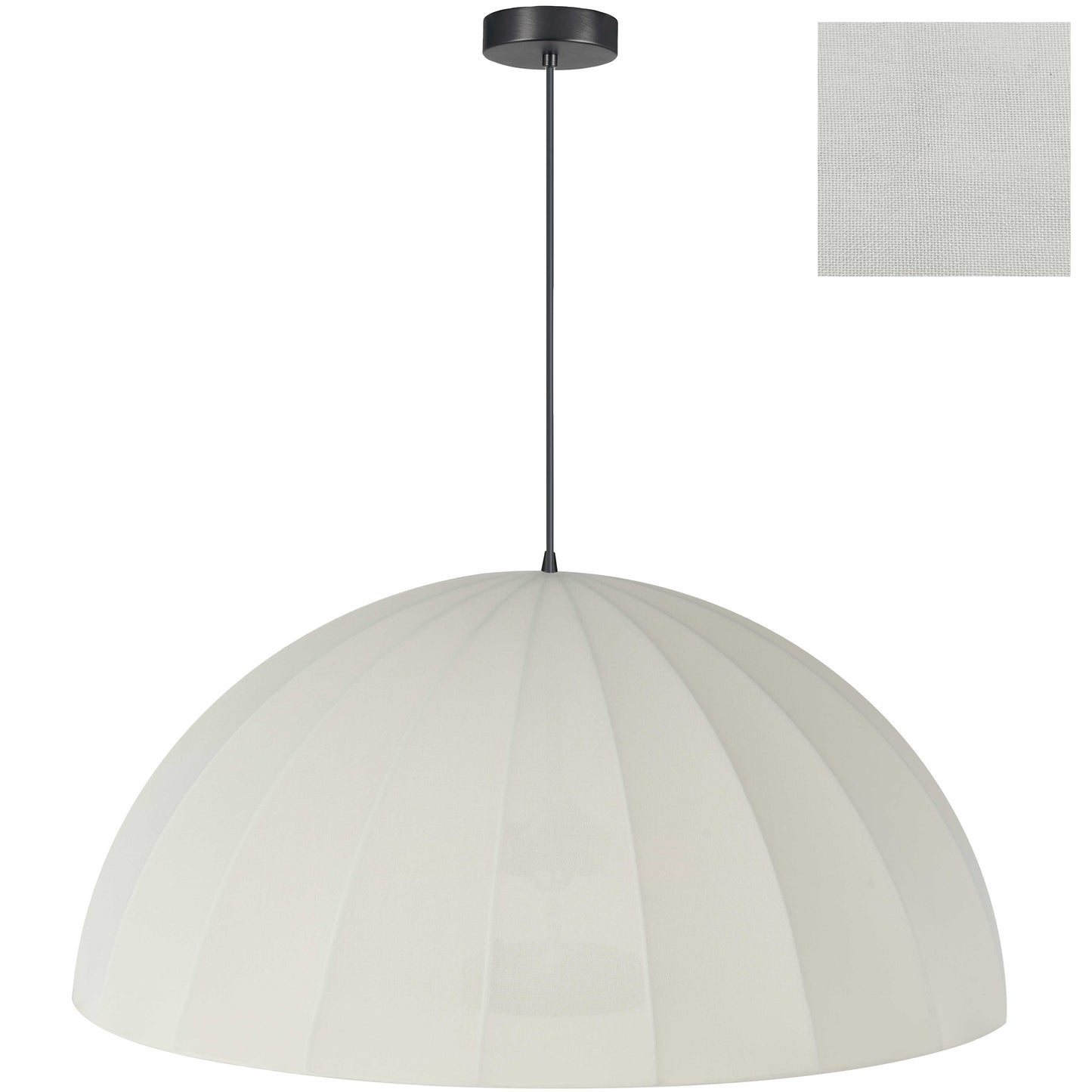 Dainolite 1 Light Matte Black Pendant w/ Beige Linen Shade