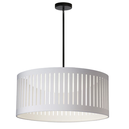 Dainolite 22W Slit Drum Pendant, Matte Black with White Shade