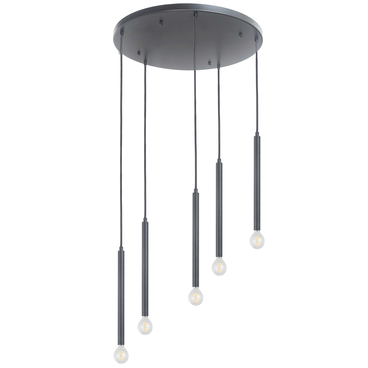 Dainolite 5 Light Pendant in Matte Black