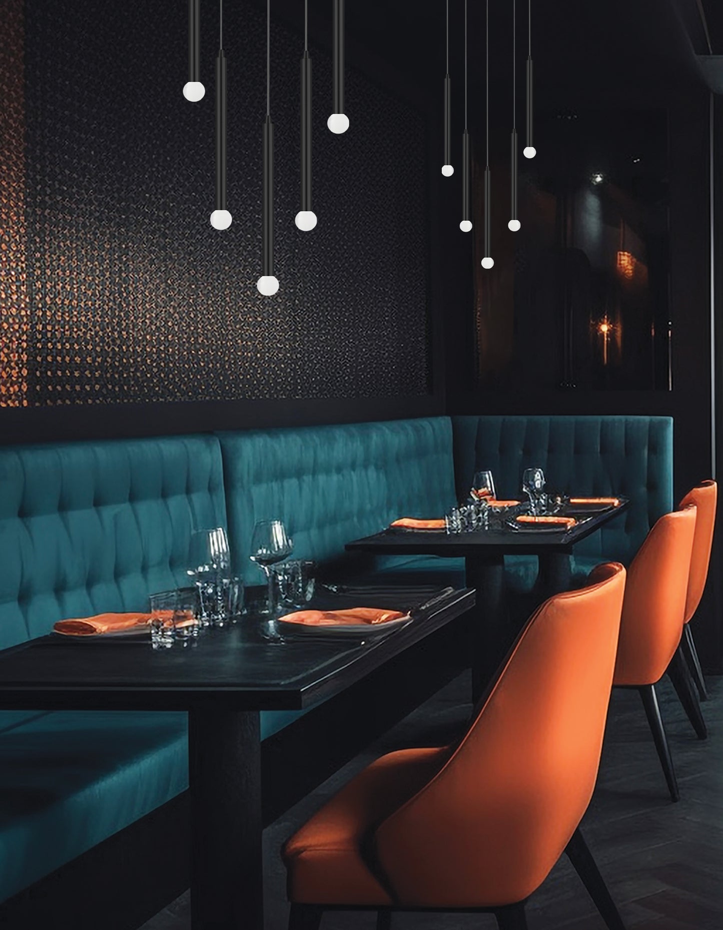 Dainolite 5 Light Pendant in Matte Black