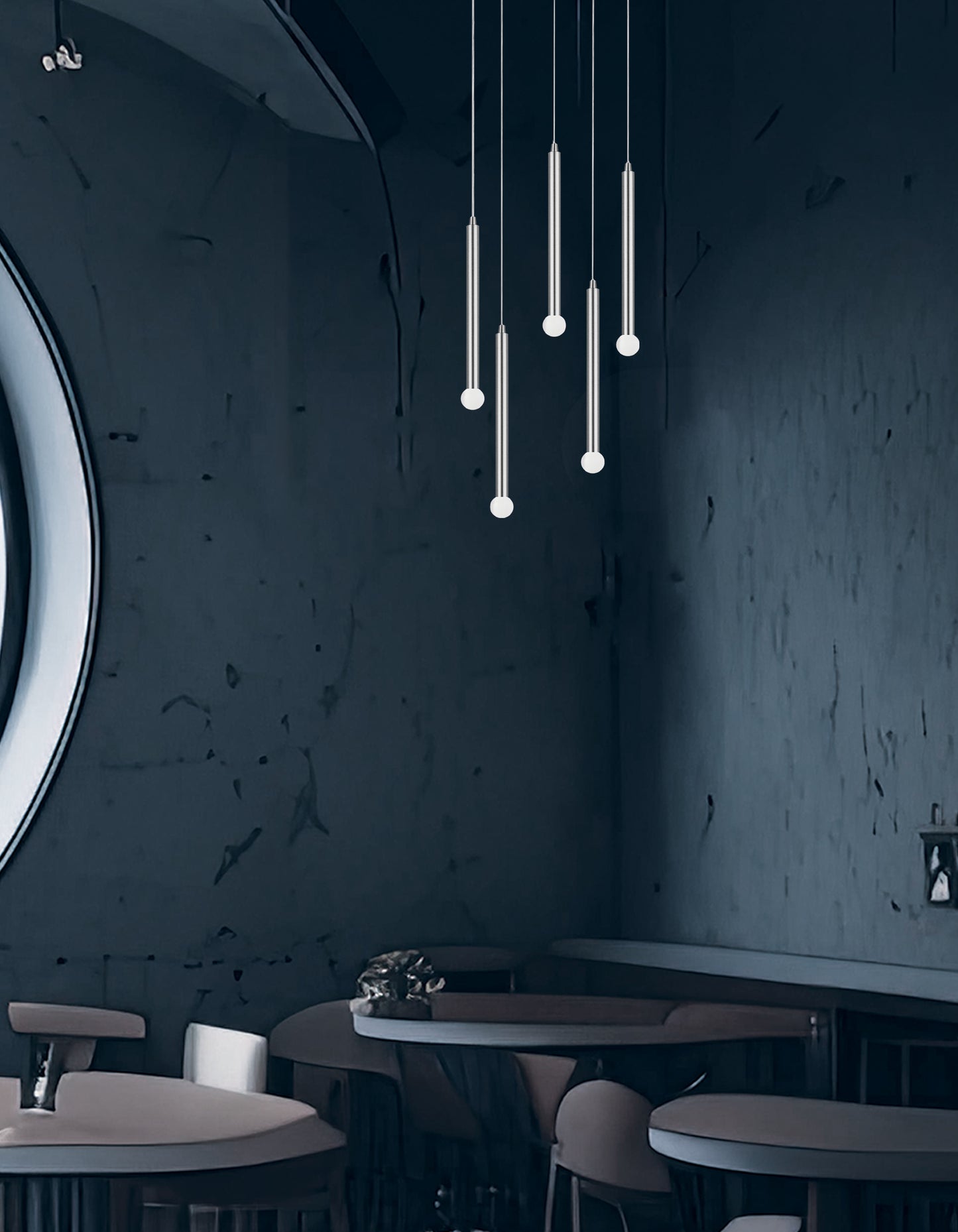 Dainolite 5 Light Pendant in Polished Chrome