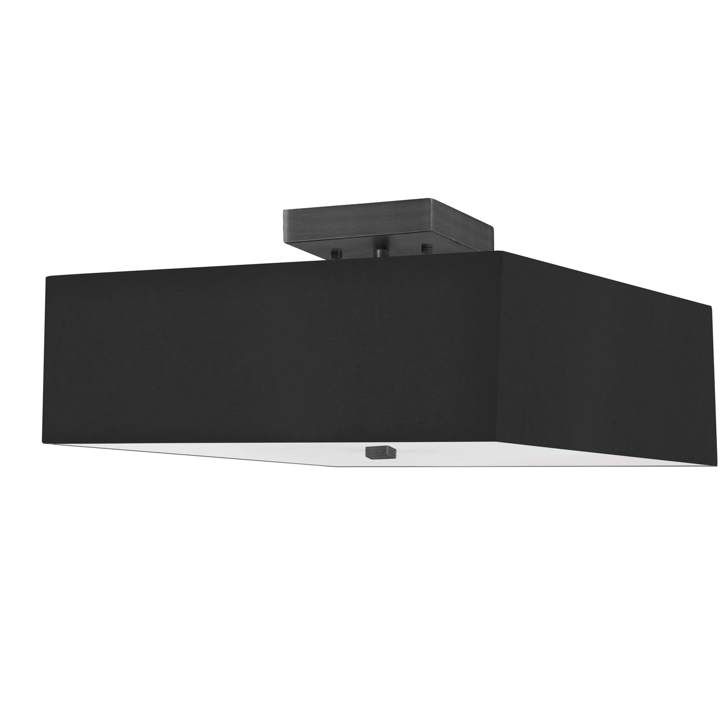 Dainolite SRN-143SF-MB-BK 3 Light Incandescent Semi-Flush, Matte Black with Black Shade