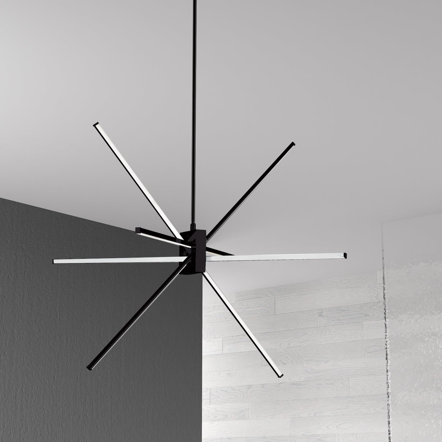 Dainolite 46W LED Pendant Matte Black with White Acrylic Diffuser