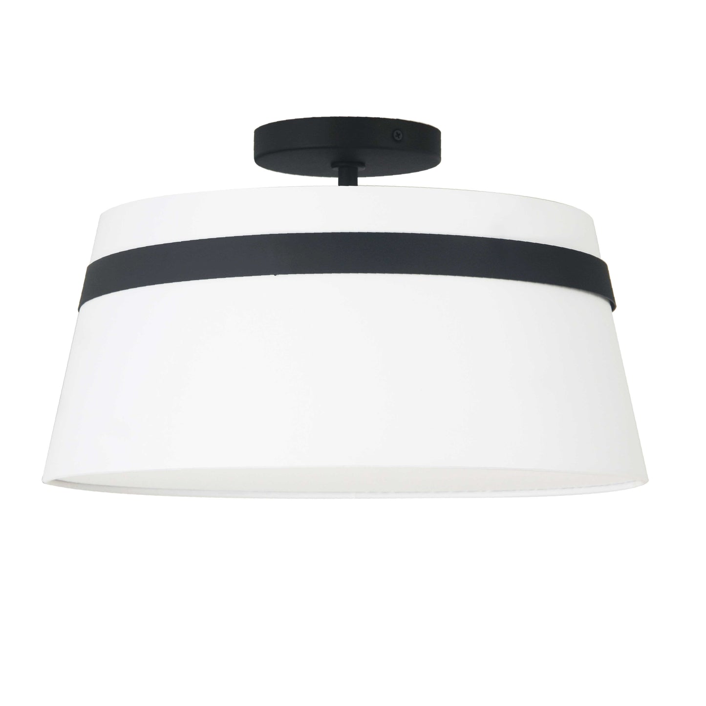 Dainolite SYM-153SF-MB-WH 3 Light Incandescent Matte Black Semi-Flush Mount w/ White Shade