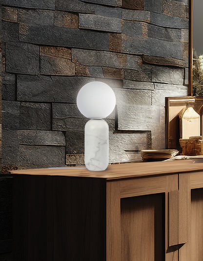 Dainolite 1 Light Alabaster Table Lamp w/ Opal Glass