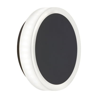 Dainolite 12W Matte Black Wall Sconce w/ Frosted Acrylic Diffuser