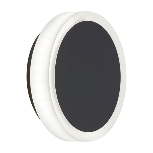 Dainolite 12W Matte Black Wall Sconce w/ Frosted Acrylic Diffuser