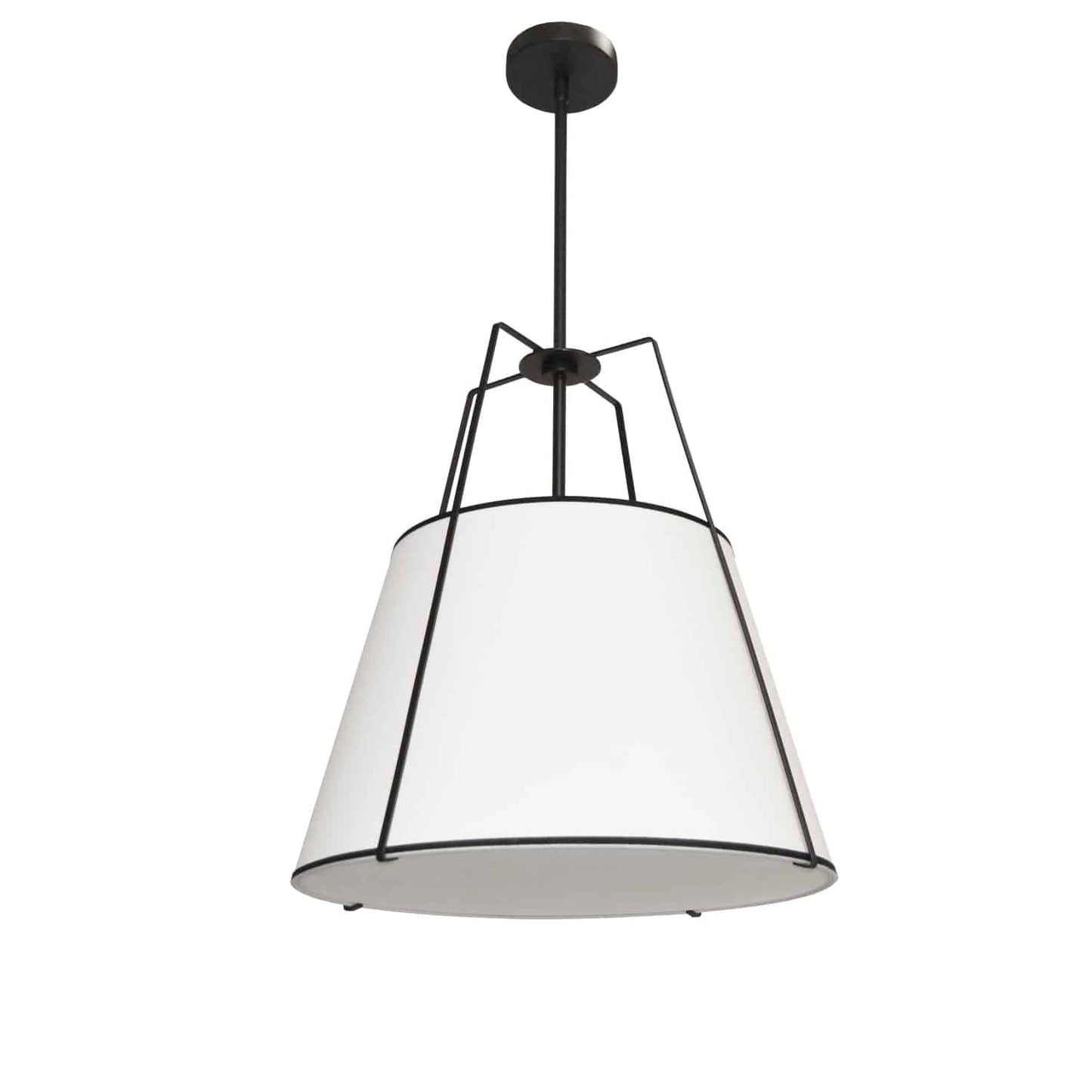 Dainolite 1 Light Trapezoid Pendant Black White Shade with 790 Diffuser