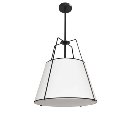 Dainolite 1 Light Trapezoid Pendant Black White Shade with 790 Diffuser
