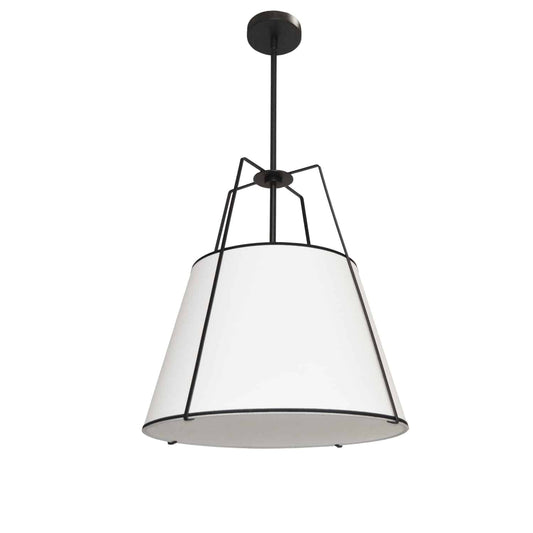 Dainolite 1 Light Trapezoid Pendant Black White Shade with 790 Diffuser