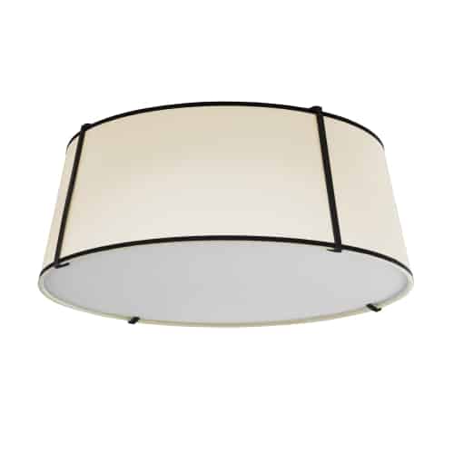 Dainolite TRA-224FH-BK-CRM 4 Light Trapezoid Flushmount Black/Cream Shade w/ White Fabric Diffuser