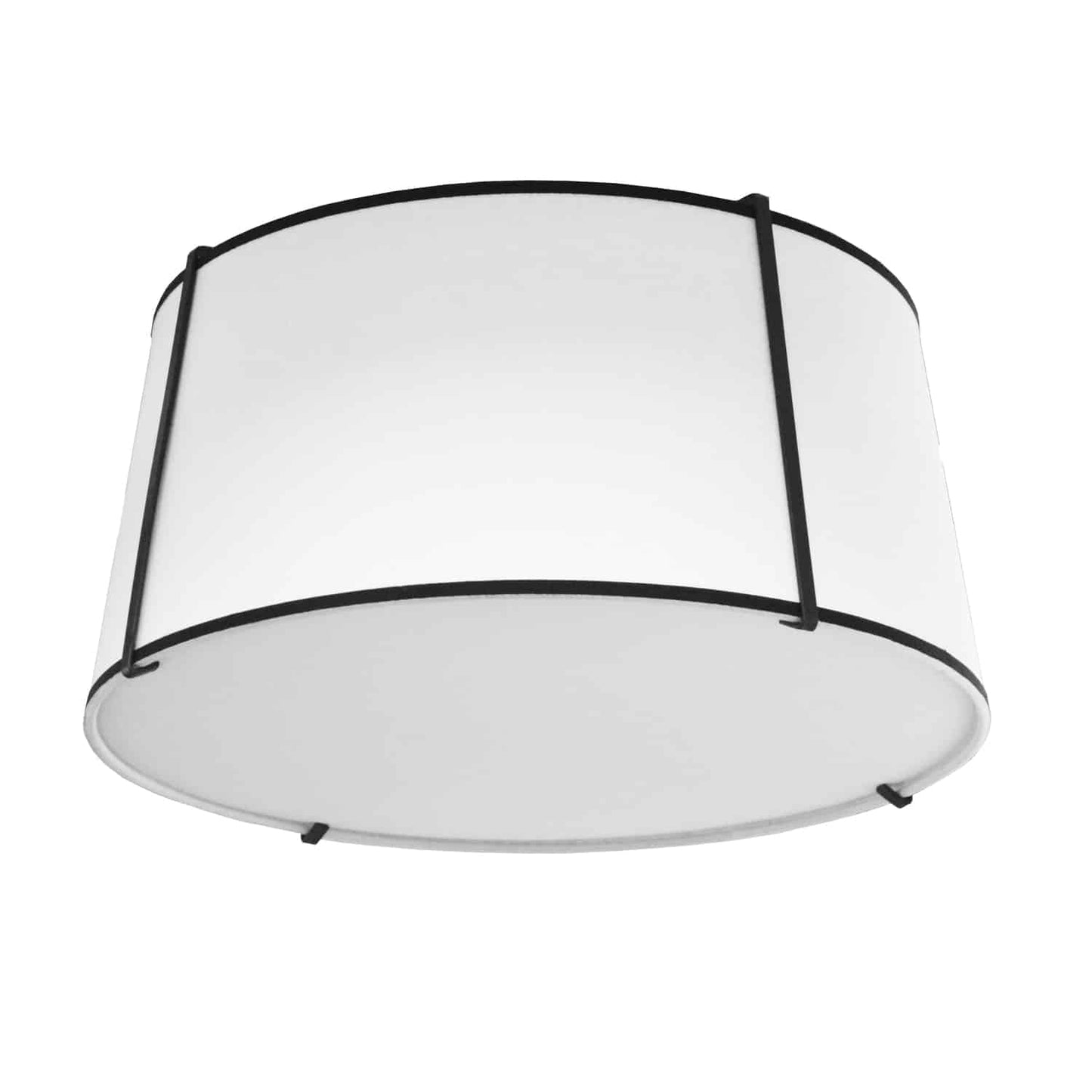 Dainolite 3 Light Trapezoid Flush Mount Black White Shade with 790 Diffuser