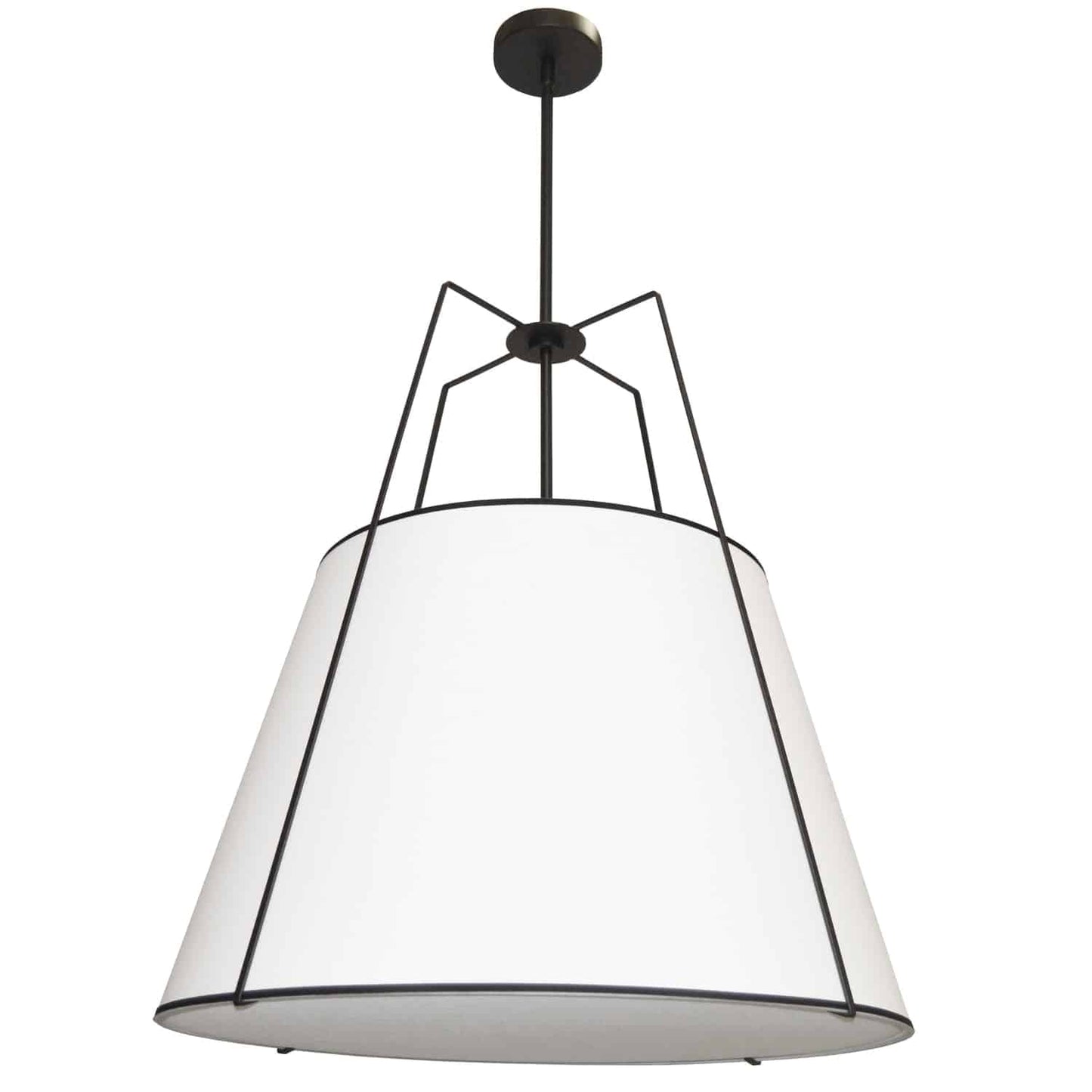 Dainolite 3 Light Trapezoid Pendant Black White Shade with 790 Diffuser