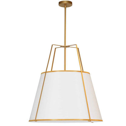 Dainolite 3 Light Trapezoid Pendant Gold frame and White Shade w/790 Diffuser