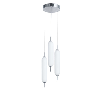 Dainolite 30W Polished Chrome Multi Light Pendant w/ White Opal Glass