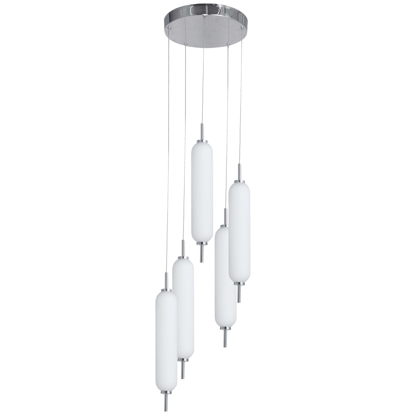 Dainolite 45W Polished Chrome Multi Light Pendant w/ White Opal Glass