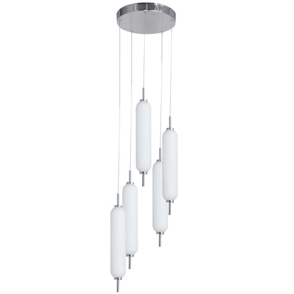 Dainolite 45W Polished Chrome Multi Light Pendant w/ White Opal Glass