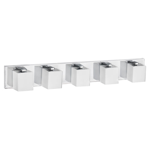 Dainolite 5 Light Vanity, Polished Chrome Finish
