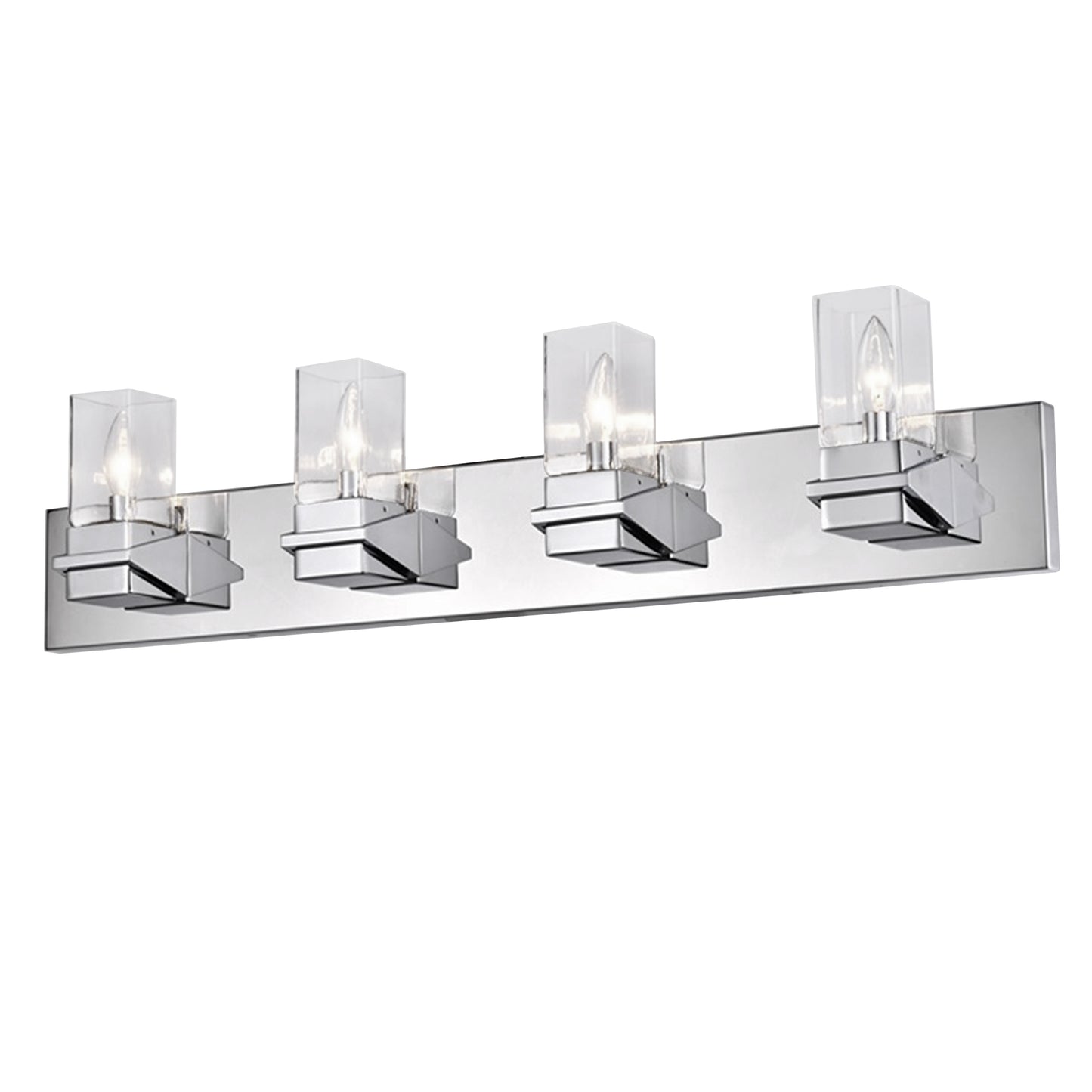 Dainolite 4 Light Incandescent Vanity, Polished Chrome w/ Clear Glass