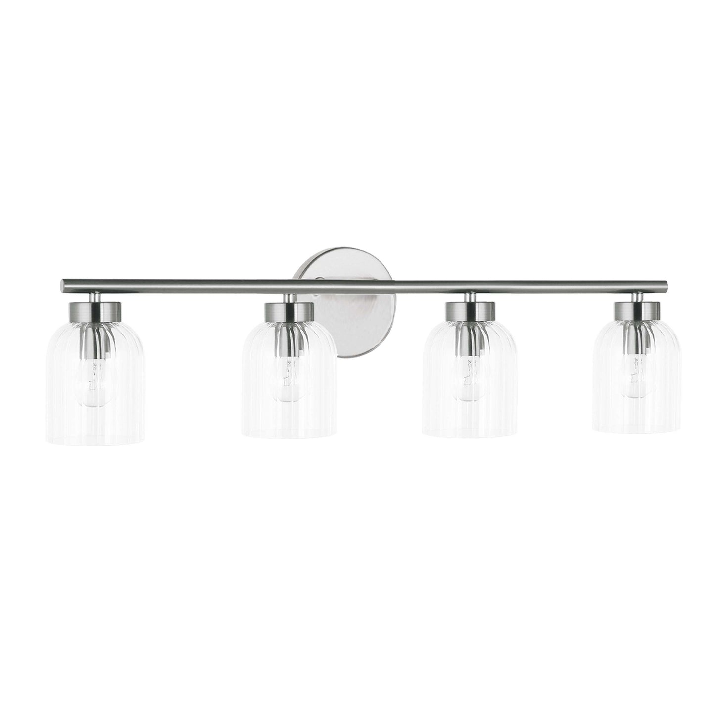 Dainolite 4 Light Incandescent Vienna Vanity Polished Chrome w/ Clear Ribbed Glass