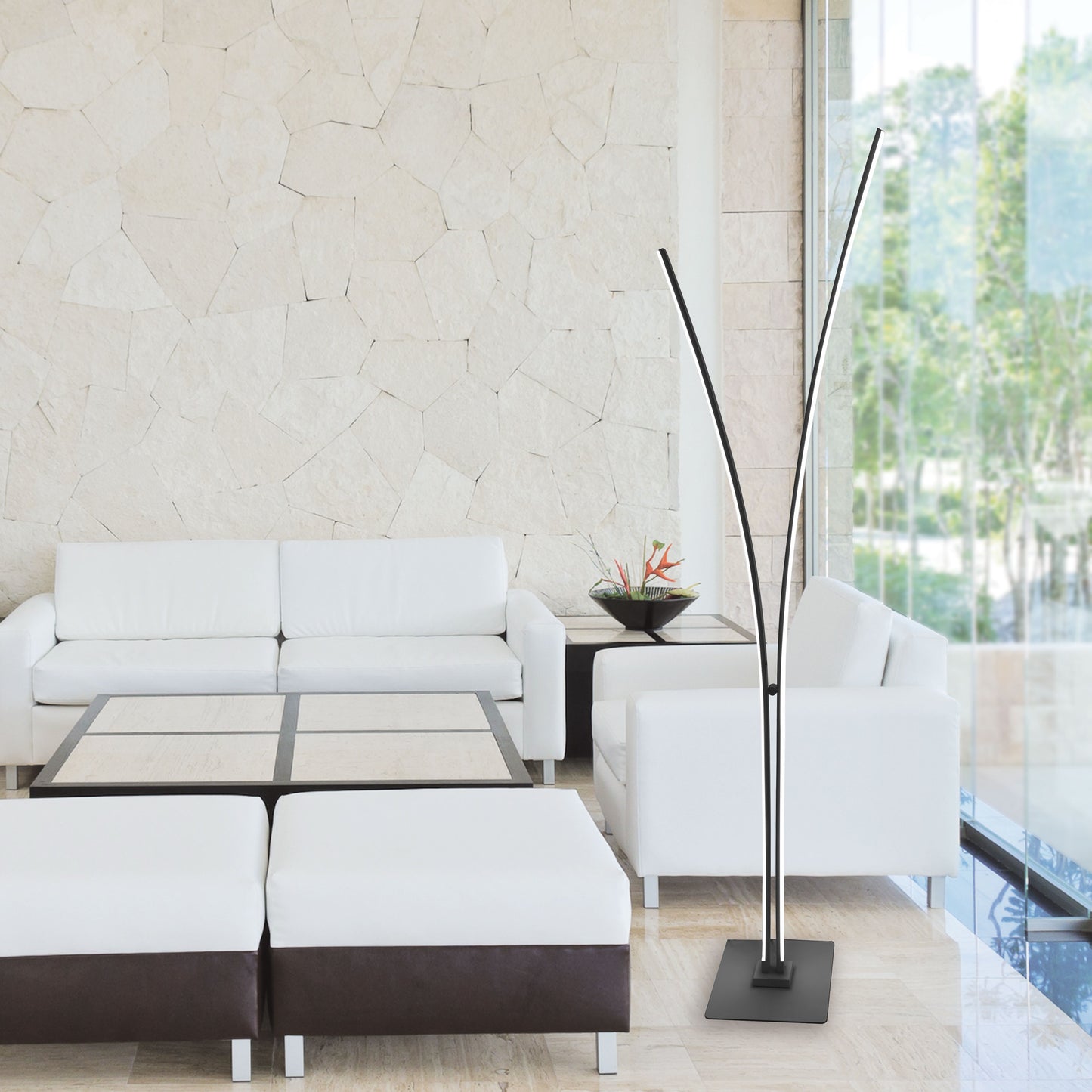 VIN-6536LEDF-MB 30W Floor Lamp, MB w/ WH Acrylic Diffuser