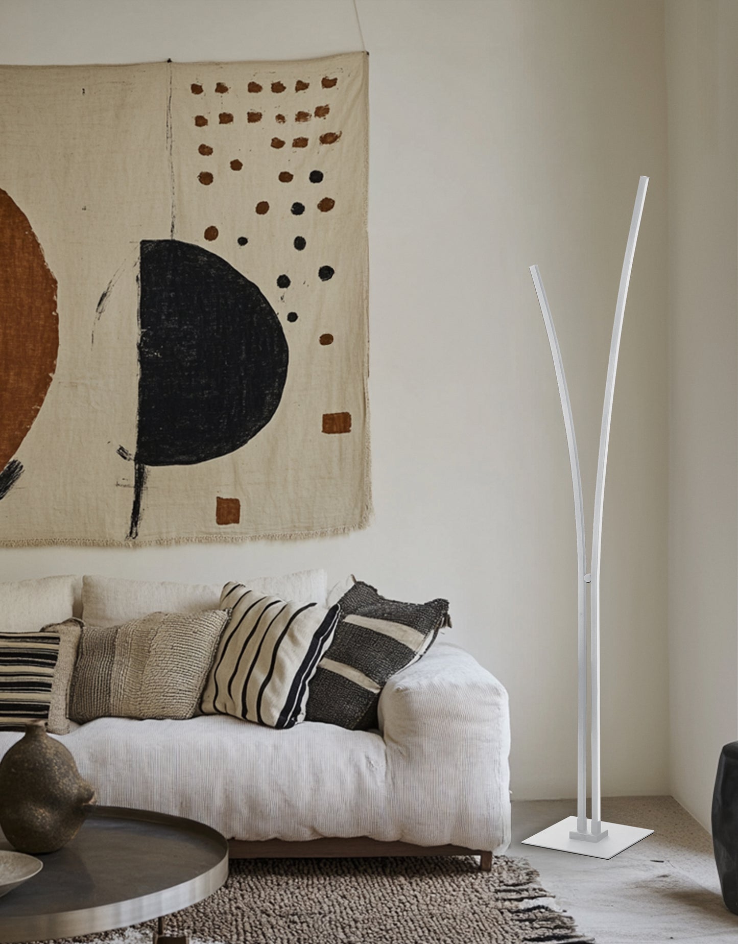 Dainolite 30W Floor Lamp, Matte White w/ White Acrylic Diffuser