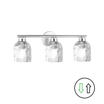 Dainolite 3 Light Polished Chrome Vanity w/ Clear Water Glass