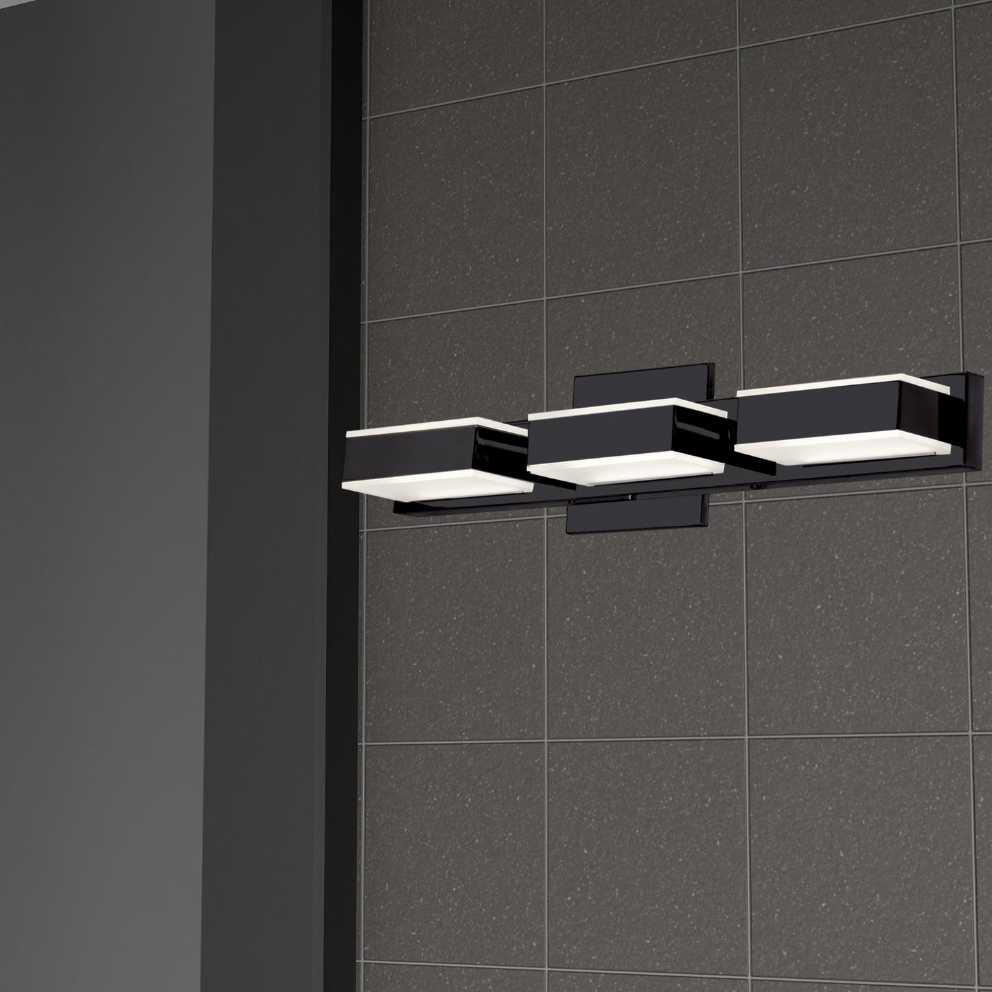 Dainolite 3 Light LED Wall Vanity, Matte Black Finish