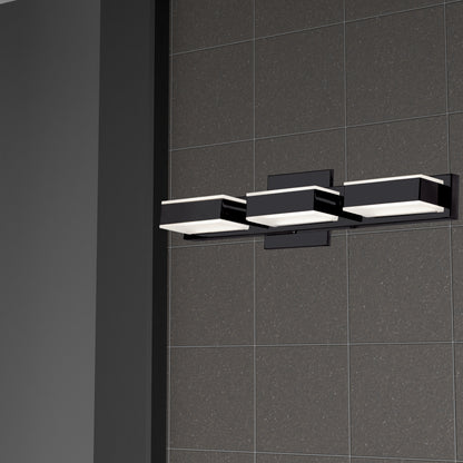 Dainolite 3 Light LED Wall Vanity, Matte Black Finish