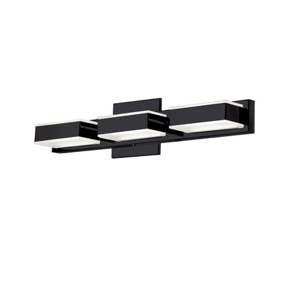 Dainolite 3 Light LED Wall Vanity, Matte Black Finish