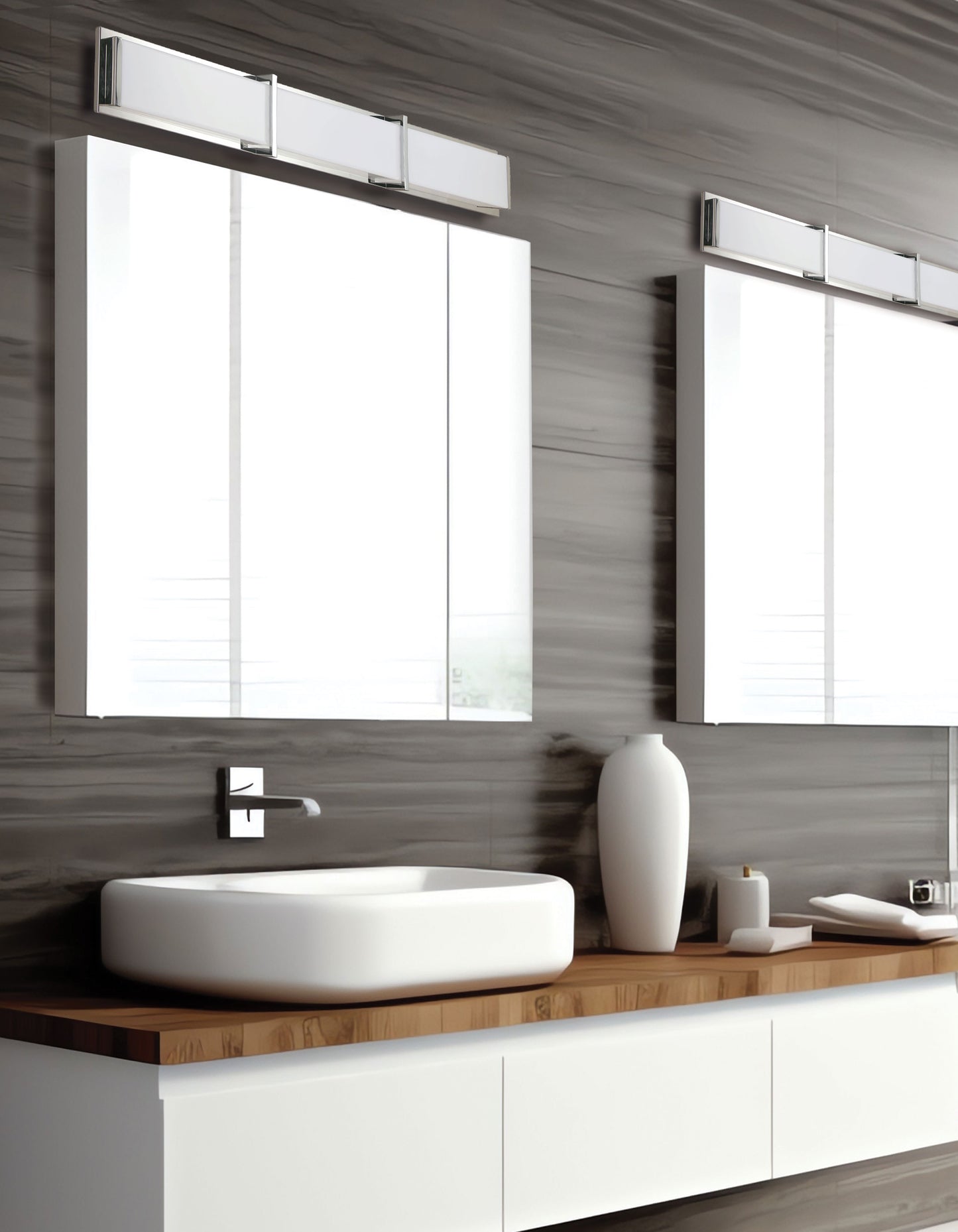 Dainolite 50W Polished Chrome Vanity Light w/ White Acrylic Diffuser