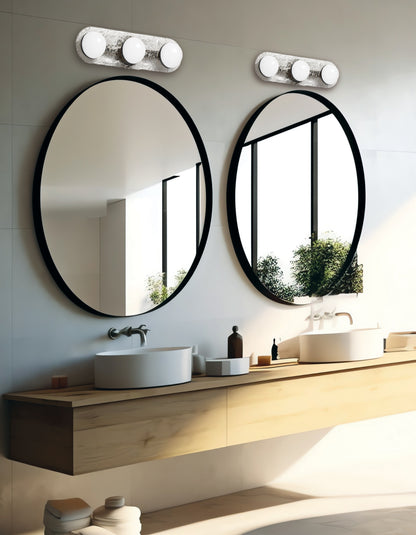 Dainolite 30W Vanity Matte Black with Clear Glass