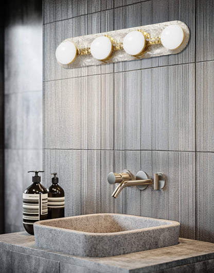 Dainolite 40W Vanity Aged Brass with Clear Glass