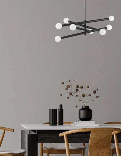 Dainolite 8 Light Incandescent Chandelier Matte Black