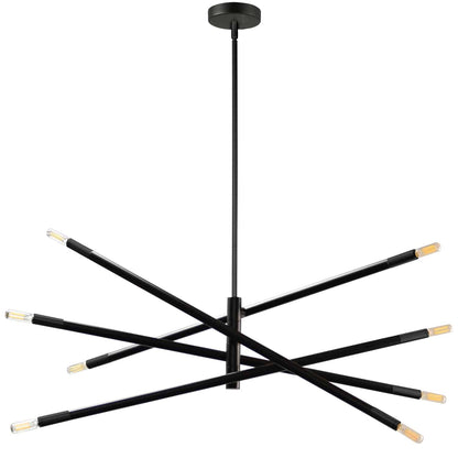 Dainolite 8 Light Incandescent Pendant, Matte Black