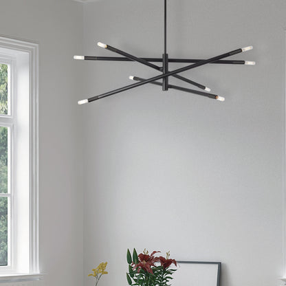 Dainolite 8 Light Incandescent Pendant, Matte Black