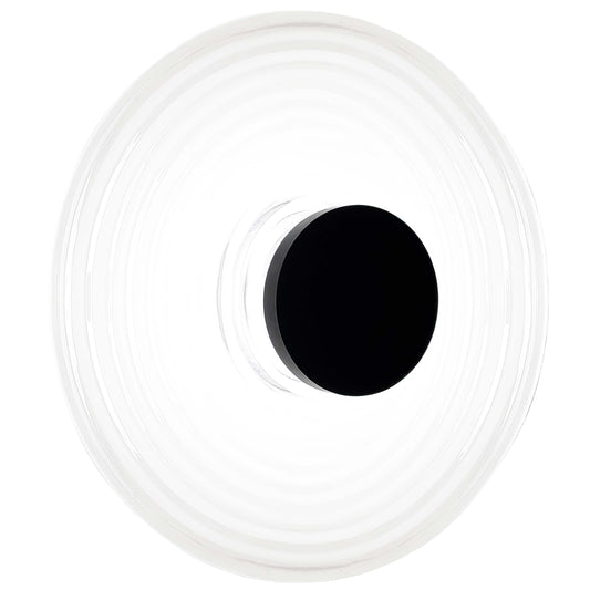 Dainolite 12W Wall Sconce Matte Black with White Rippled Glass