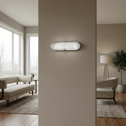 Dainolite 20W Wall Sconce Polished Chrome with Alabaster Glass