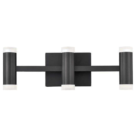 Dainolite 33W LED Vanity, Matte Black with a Frosted Acrylic Diffuser
