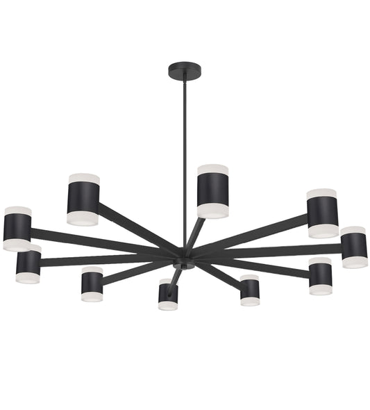 Dainolite 84W Chandelier, Matte Black w/ Frosted Acrylic Diffuser