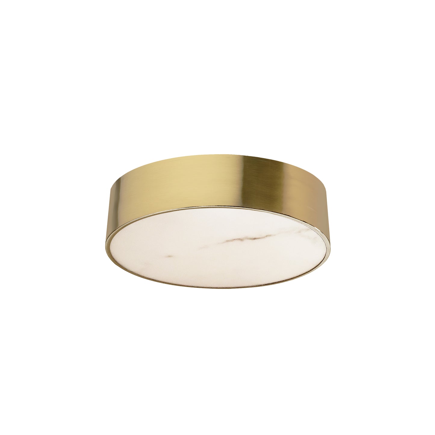 Dainolite 20W Flush Mount in Aged Brass w/ Alabaster Diffuser