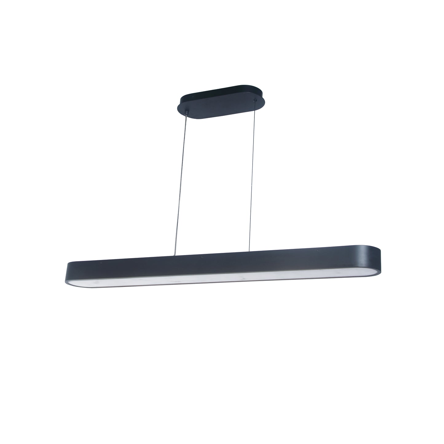Dainolite 50W Matte Black Horizontal Pendant w/ Faux Alabaster