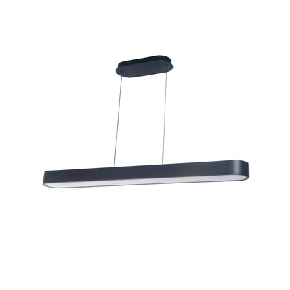Dainolite 50W Matte Black Horizontal Pendant w/ Faux Alabaster