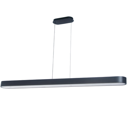 Dainolite 60W Matte Black Horizontal Pendant w/ Faux Alabaster