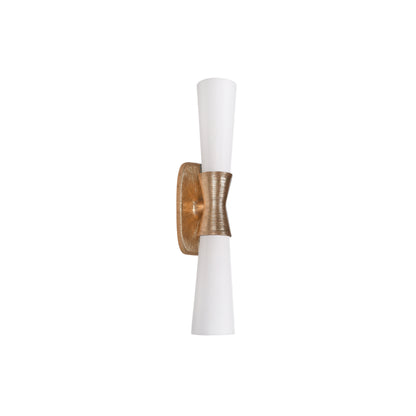 Dainolite 2 Light Wall Sconce in Gold w/ Opal Glass