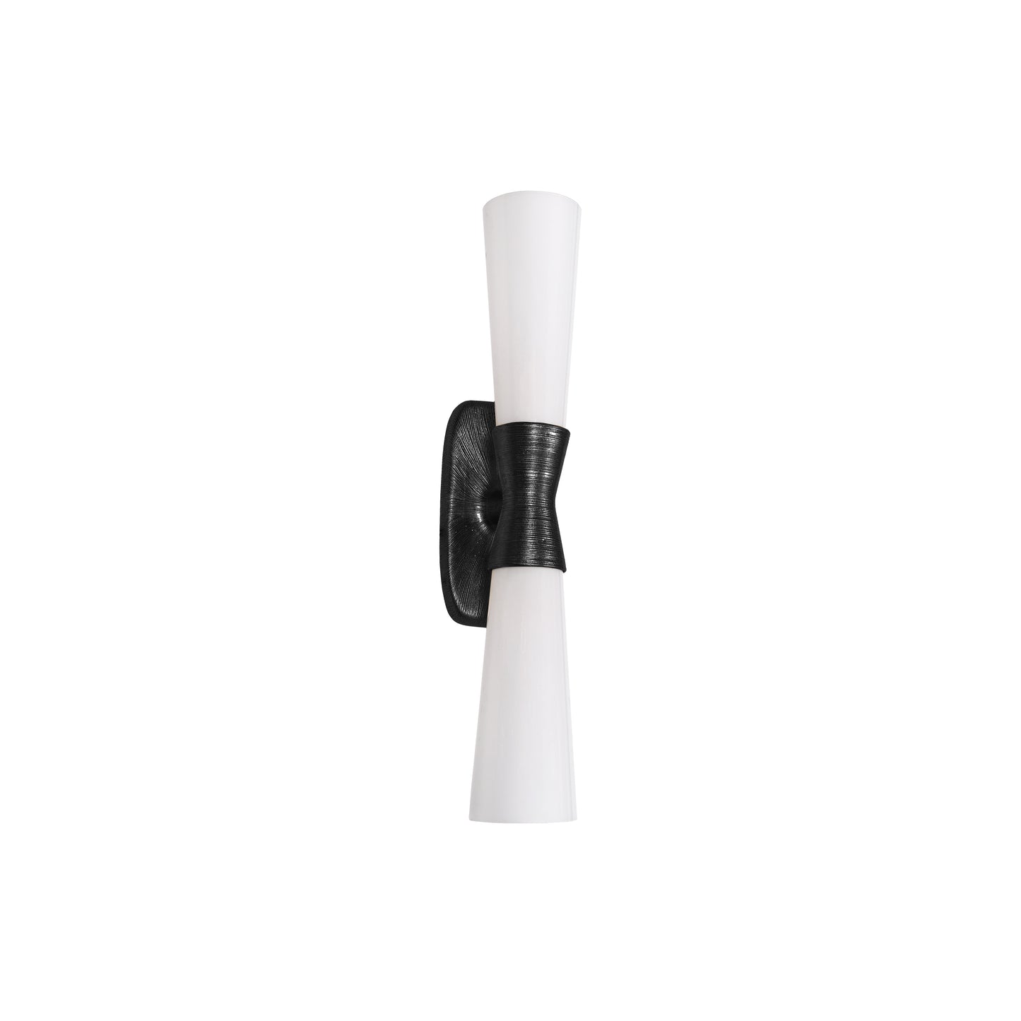Dainolite 2 Light Wall Sconce in Matte Black w/ Opal Glass